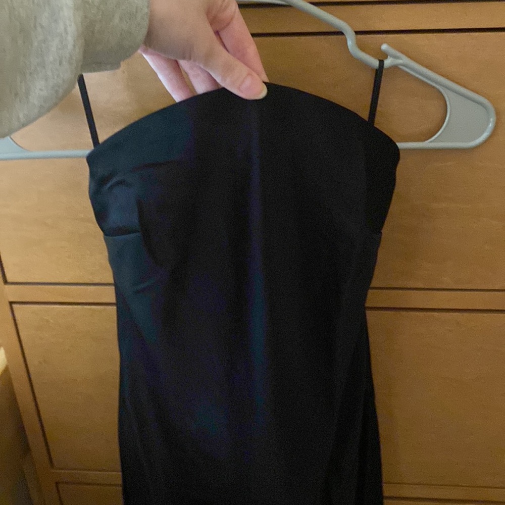 Aritzia TEN by Babaton black dress, sleeveless, backless, strapless, long dress